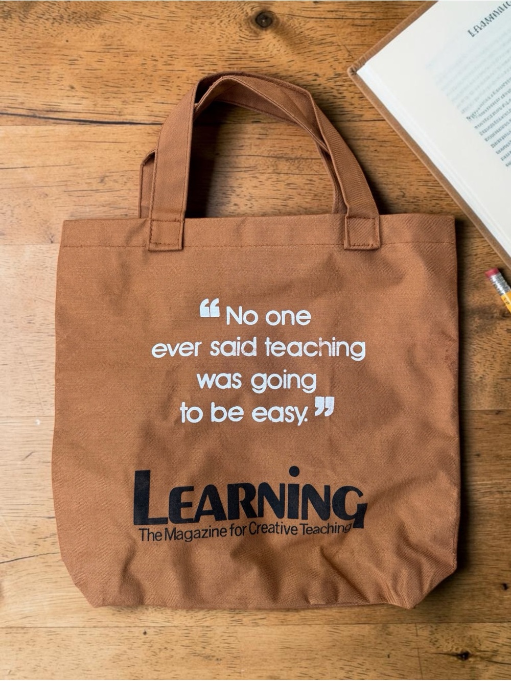 Vintage Learning Magazine For Teachers Canvas Tote Retro Library Tote Book Bag